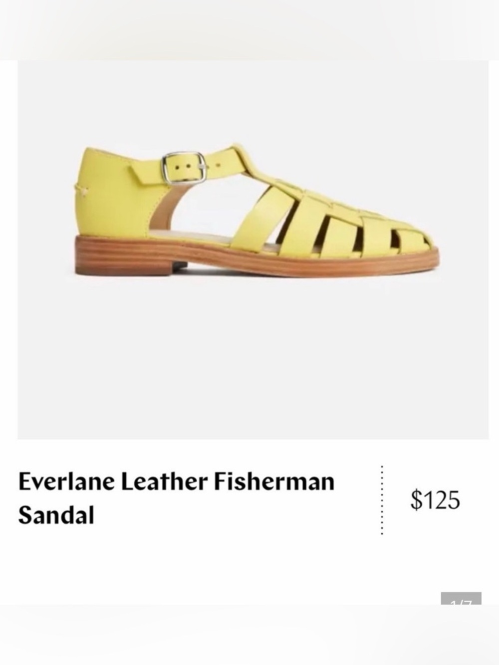 Everlane Yellow Leather Sandals with Buckle Strap